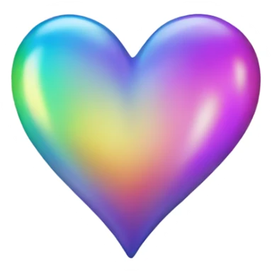 iridescent heart  sticker