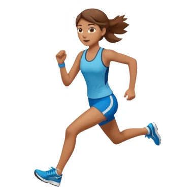 Brown haired girl on a run sticker