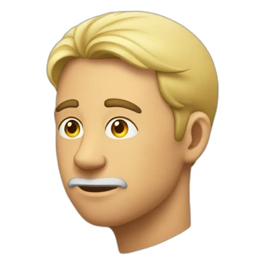 right facing man rubbing chin from thinking sticker