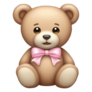 Teddy bear with light pink bow  sticker