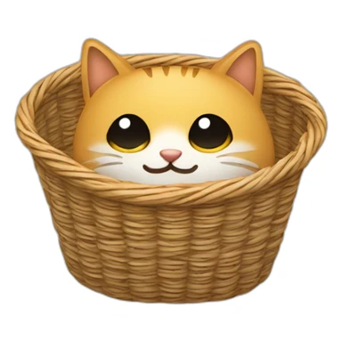 Chat dans un panier sticker