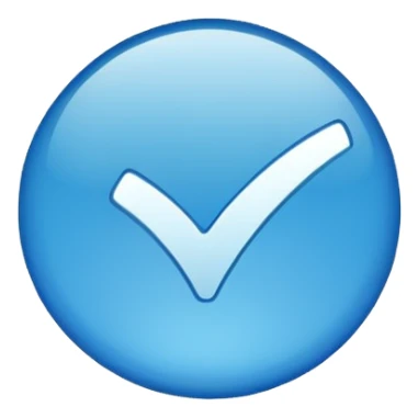 Un circulo azul de verificación sticker