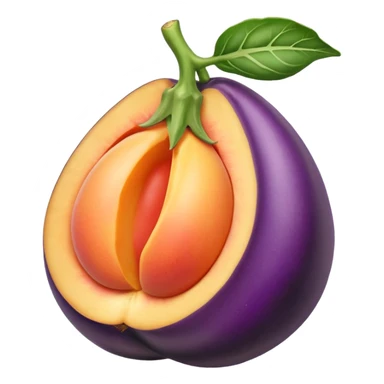 Egg plant sticking inside peach sticker