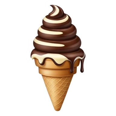 melted white and dark chocolate ice cream sticker