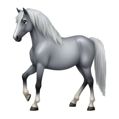 Dapple gray horse with black mane  sticker