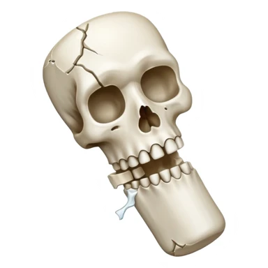 bone broken in half sticker