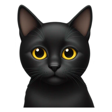 total black cat sticker