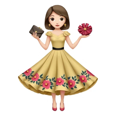 Woman Twirl occasion circle dress sticker