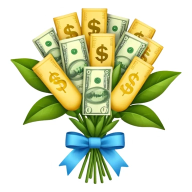 A bouquet of money sticker