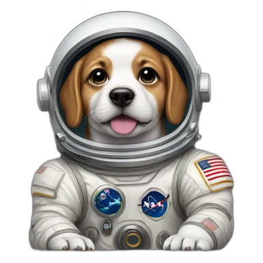 astronaut puppy dog sticker