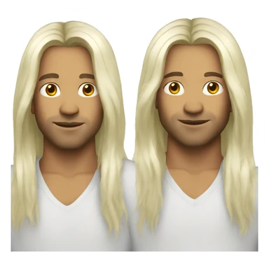 Sasha - men - white - long hair sticker