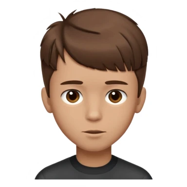 create a fringe haircut boy with a brown hair with hair little up more looking like quiff hairstyle but its going straight not on sid, it need to go on forhead in that direction sticker