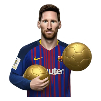 Messi avec un ballon d’or sticker