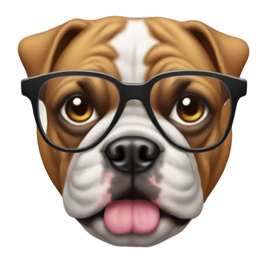 Bull dog with glasses sticker