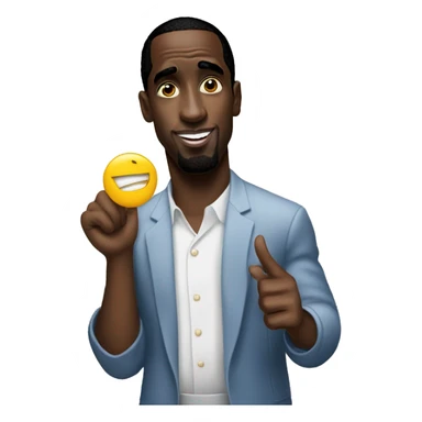 p diddy holding a sign sticker