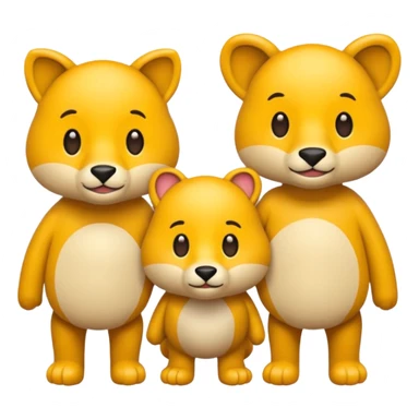 animal group with one male and two females sticker