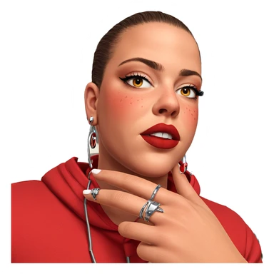 red hoodie with piercings sticker