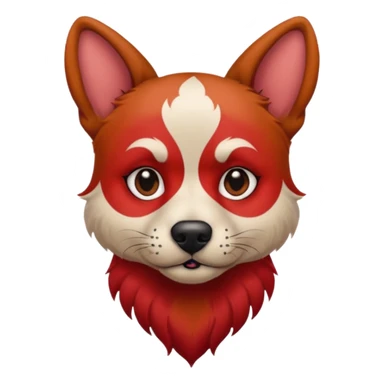 dog with tattoed face and red hair sticker