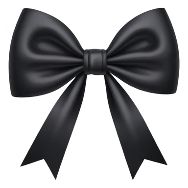 Black and silky cute astehtic bow sticker