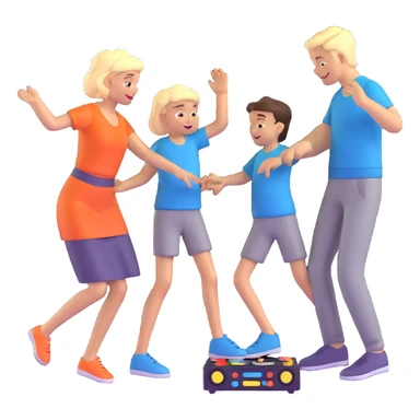 boy dance with older girl at party and DJ watching on it sticker