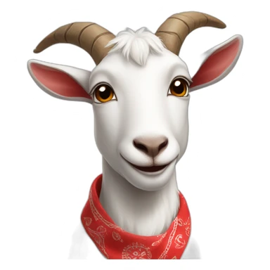 white goat with red bandana around the neck sticker