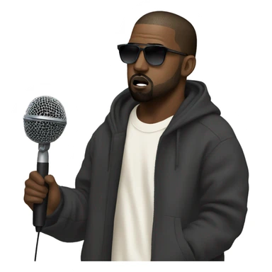 Kanye west holding a microphone sticker