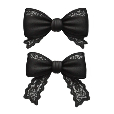 black bow emoji with white lace sticker