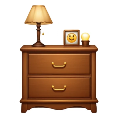 Cupboard-commode-drawer-night-bed-stand with a night lamp on  sticker