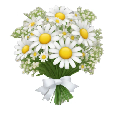 daisy and babies breath bouquet  sticker