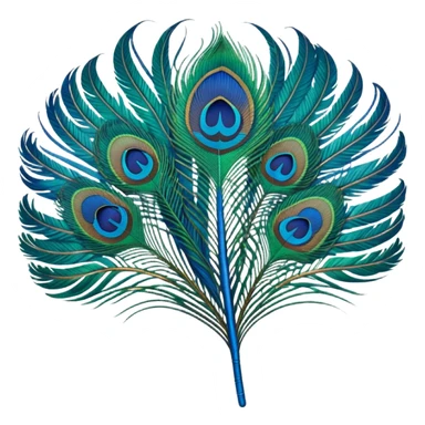 Single Peacock feather sticker