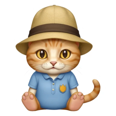 A cat that has a hat saying floor and a shirt that is saying floor sticker