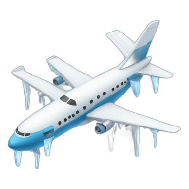 Airplane with icicles sticker