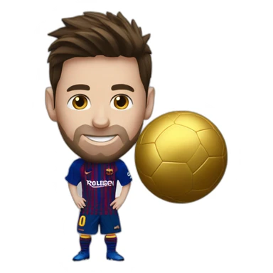 Messi avec un ballon d’or sticker