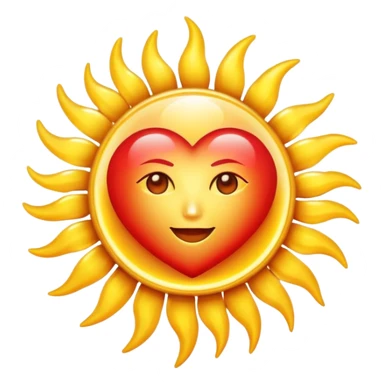 Sun and heart sticker