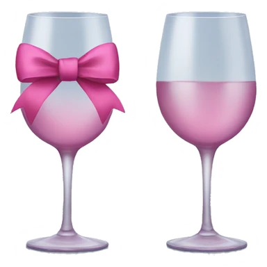 Wine glass with pink bow sticker