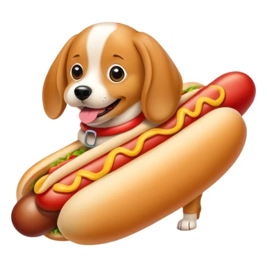 Dog as a hotdog sticker