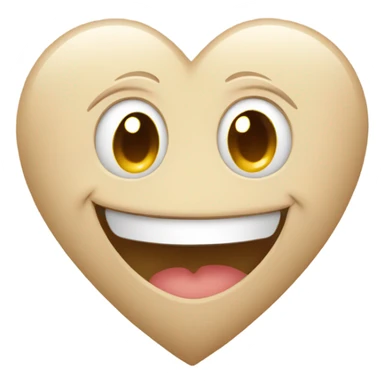 Beige heart with cute smile sticker