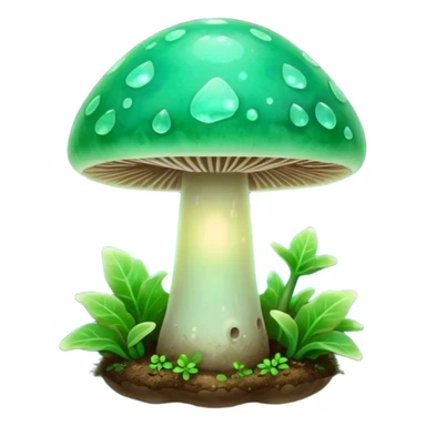 jade glowing magic mushroom with dirt sticker