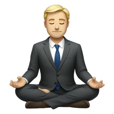 European man in suit meditating sticker