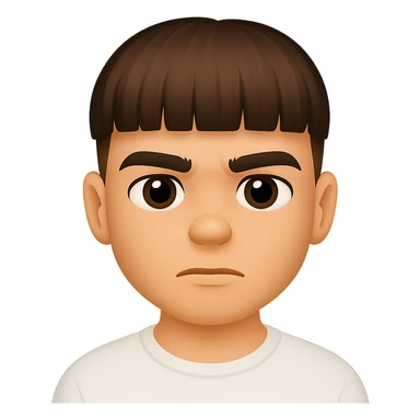Create an emoji portrait of the person in the reference image in a style that closely resembles Apple emojis, with no background. The style should be clean, simple, and colorful like Apple emojis. sticker