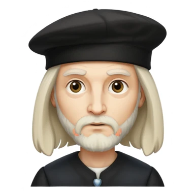 Leonardo da Vinci wear black berret hat sticker