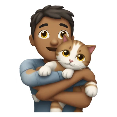The person who hugged the cat sticker
