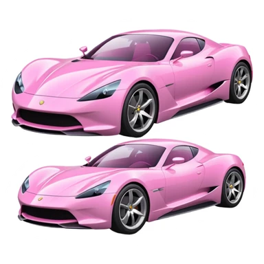  pink sleek and modern sports car with aerodynamic design, glossy finish, realistic reflections, dramatic lighting, isolated on transparent background sticker