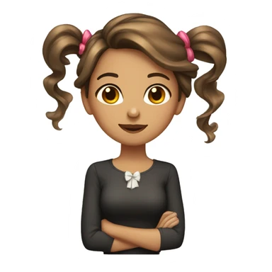 Woman with brown hair with highlights with bows in her hair  sticker