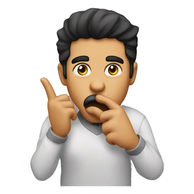 guy telling you to be quiet with finger in front of his mouth as asin to be quiet sticker