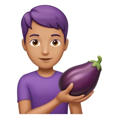Eggplant with a person holding it sticker