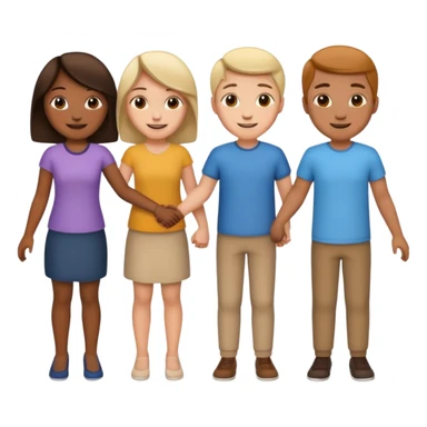 five people holding hands in a circle sticker