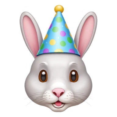 rabbit wearing party hat sticker