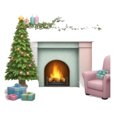 Pastel fireplace for Christmas  sticker