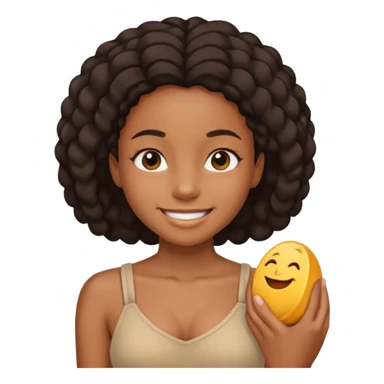 Nude Black girl with flat chest sticker